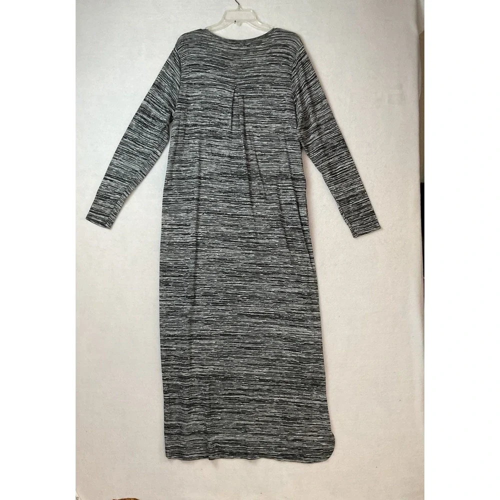 Cato Woman Maxi Sweater Dress‎ 18/20W Black Gray High Low Long Sleeve Pullover